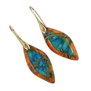 Golden Ocean Sunset Marquis Boho Earrings